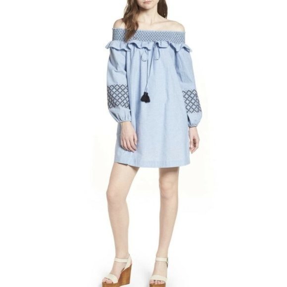 NWOT Rebecca Minkoff Goldie Off The Shoulder Dress - Picture 2 of 12